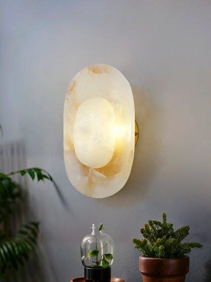 Natural White Alabaster 2-Light Wall Sconce – 25.4 cm