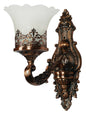 Antique Copper Glass Aluminium 1-Light Wall Sconce – 34.3 cm