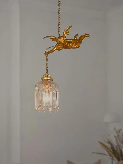 Gilded Cast Aluminium 1-Light Pendant Light – 38.1 cm