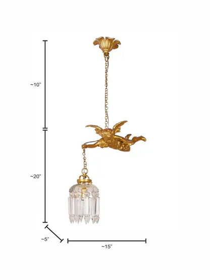 Gilded Cast Aluminium 1-Light Pendant Light – 38.1 cm