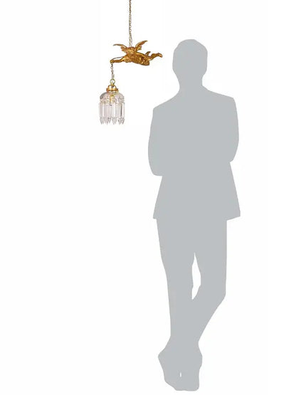 Gilded Cast Aluminium 1-Light Pendant Light – 38.1 cm