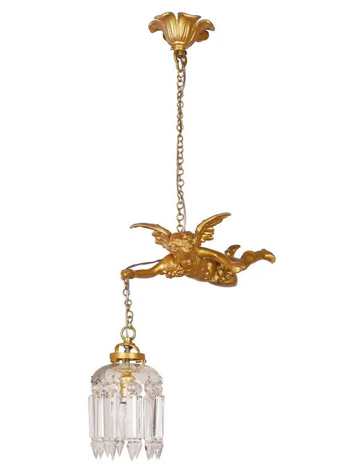 Gilded Cast Aluminium 1-Light Pendant Light – 38.1 cm
