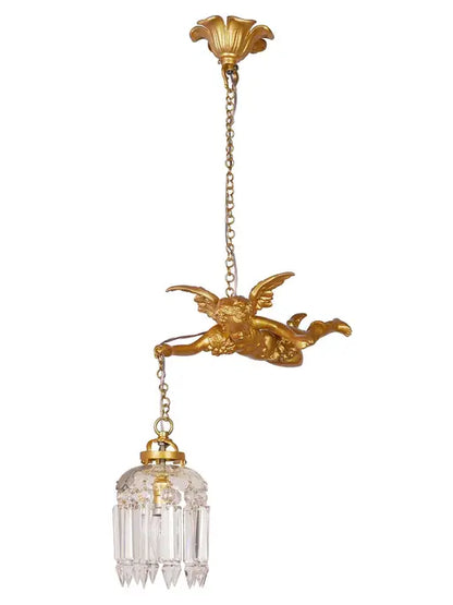 Gilded Cast Aluminium 1-Light Pendant Light – 38.1 cm