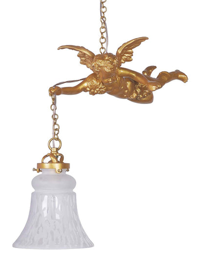 Gilded Cast Aluminium 1-Light Pendant Light – 40.6 cm