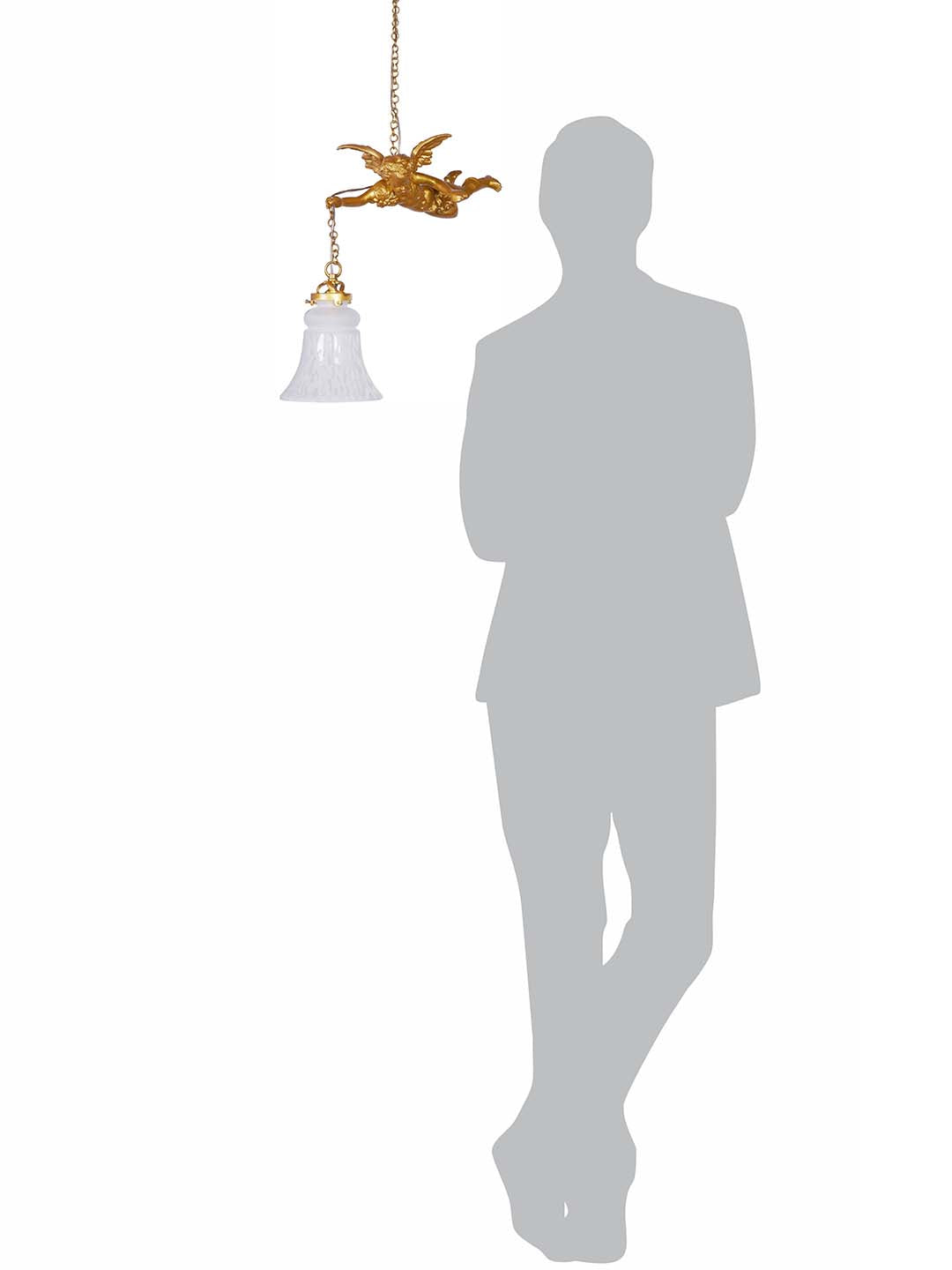 Gilded Cast Aluminium 1-Light Pendant Light – 40.6 cm