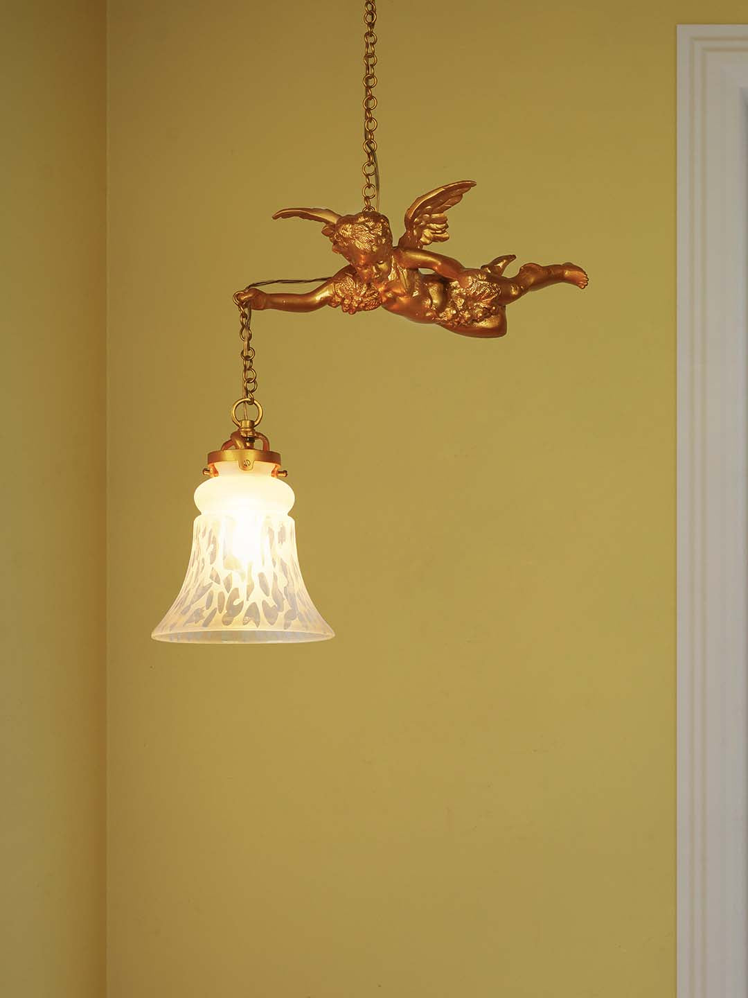 Gilded Cast Aluminium 1-Light Pendant Light – 40.6 cm