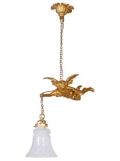 Gilded Cast Aluminium 1-Light Pendant Light – 40.6 cm