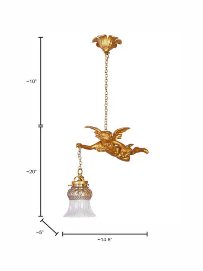 Gold Cast Aluminium 1-Light Pendant – 36.8 cm