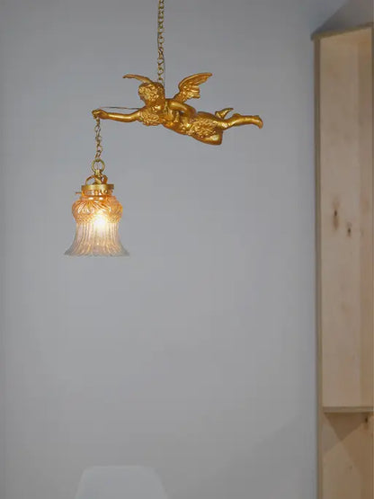 Gold Cast Aluminium 1-Light Pendant – 36.8 cm