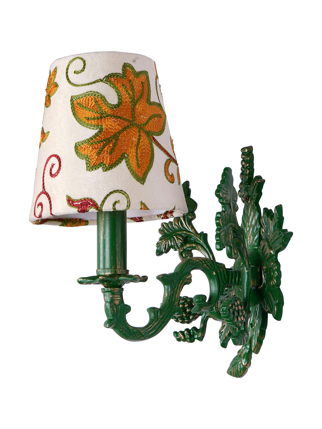 Green Velvet Aluminium 1-Light Wall Sconce – 30.5 cm