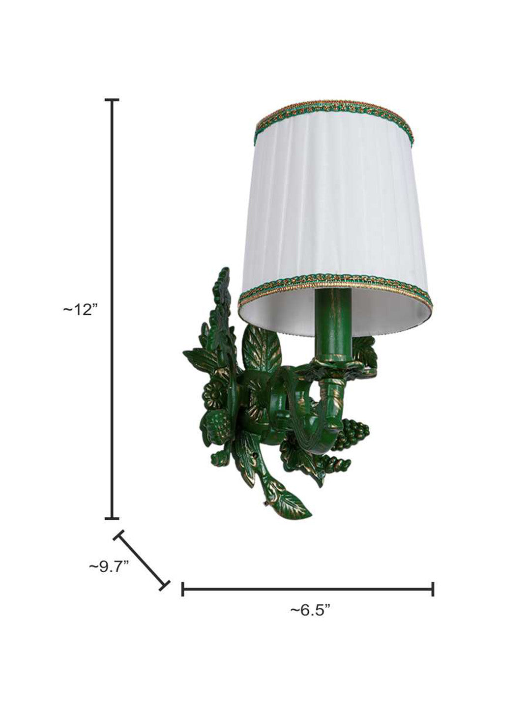Green Aluminium Fabric 1-Light Wall Sconce – 30.5 cm