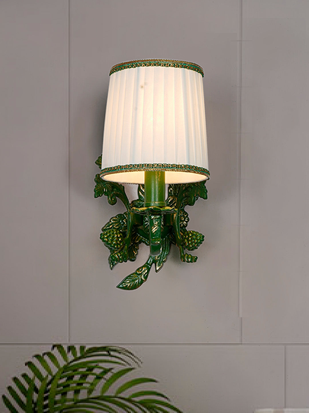 Green Aluminium Fabric 1-Light Wall Sconce – 30.5 cm