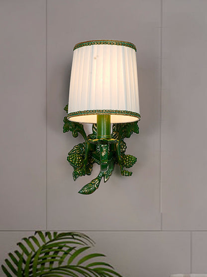 Green Aluminium Fabric 1-Light Wall Sconce – 30.5 cm