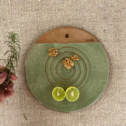 Handcrafted Clay Charcuterie Board with 25.5 cm Diameter