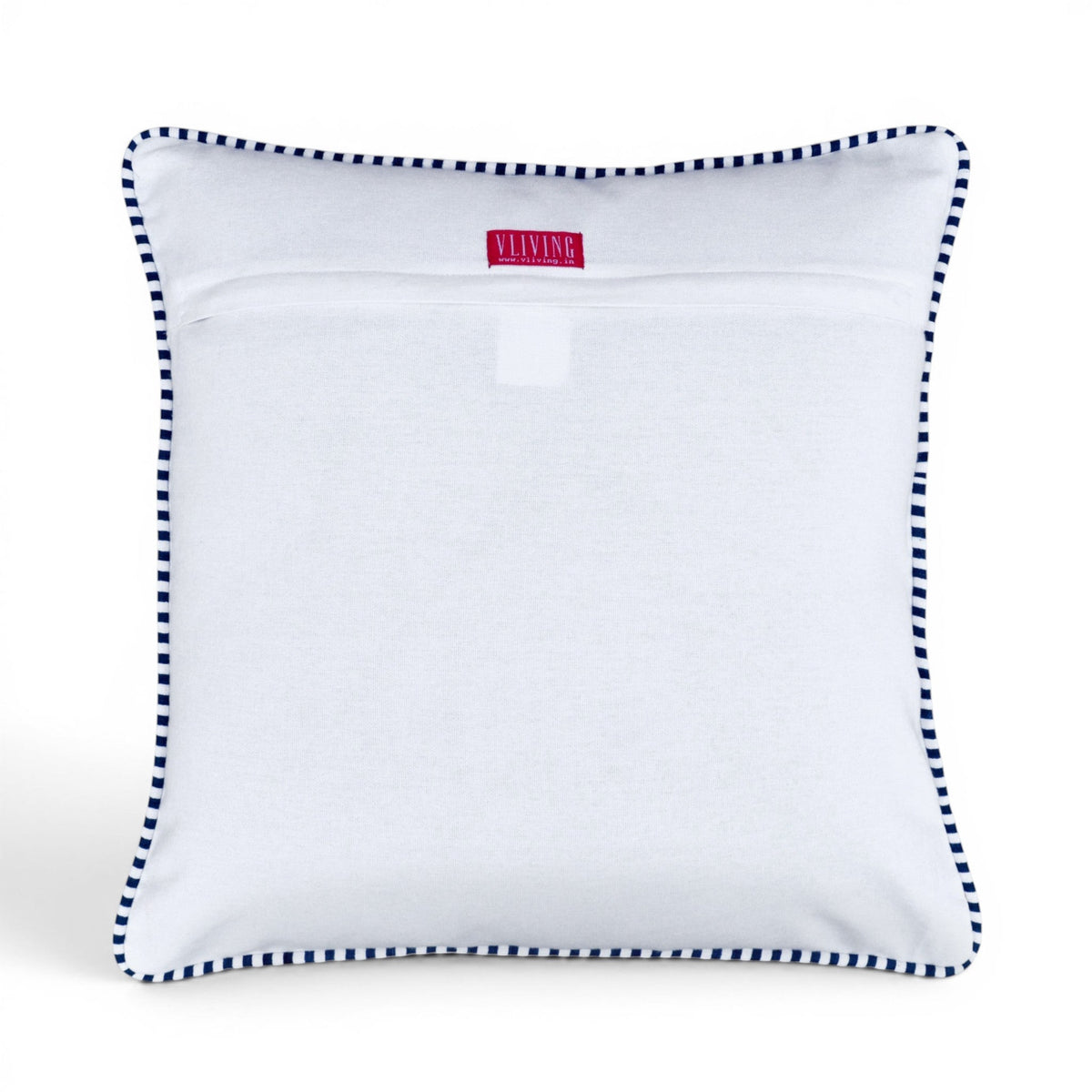 Blue & White Victorian Swirl Print Cotton Cushion Cover | Welted | Zip Closure | 4 Sizes