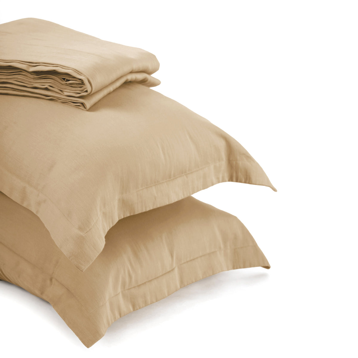 BEIGE 300TC flat sheet set, premium pure cotton satin