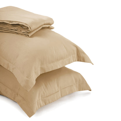 BEIGE 300TC flat sheet set, premium pure cotton satin