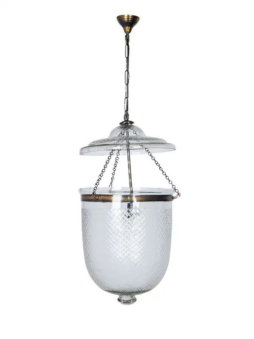 Clear Glass 1-Light Bell Jar Pendant Light – 35.6 cm