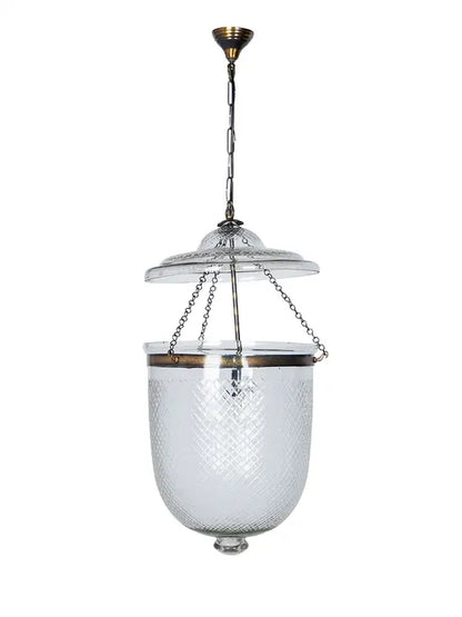 Clear Glass 1-Light Bell Jar Pendant Light – 35.6 cm