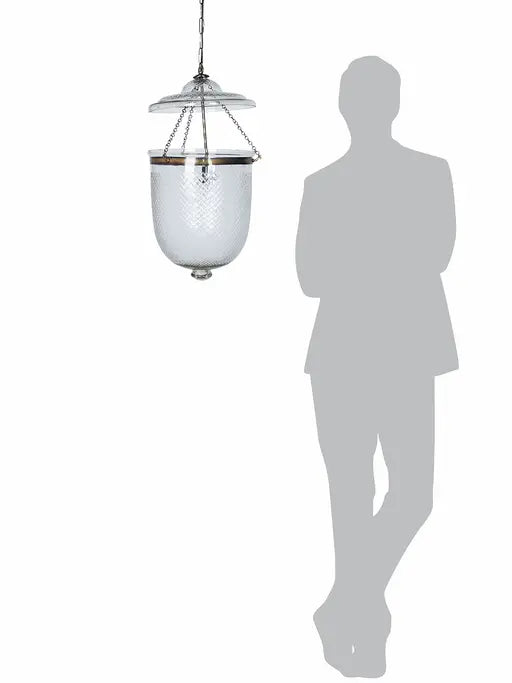 Clear Glass 1-Light Bell Jar Pendant Light – 35.6 cm