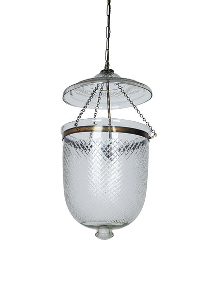 Clear Glass 1-Light Bell Jar Pendant Light – 35.6 cm