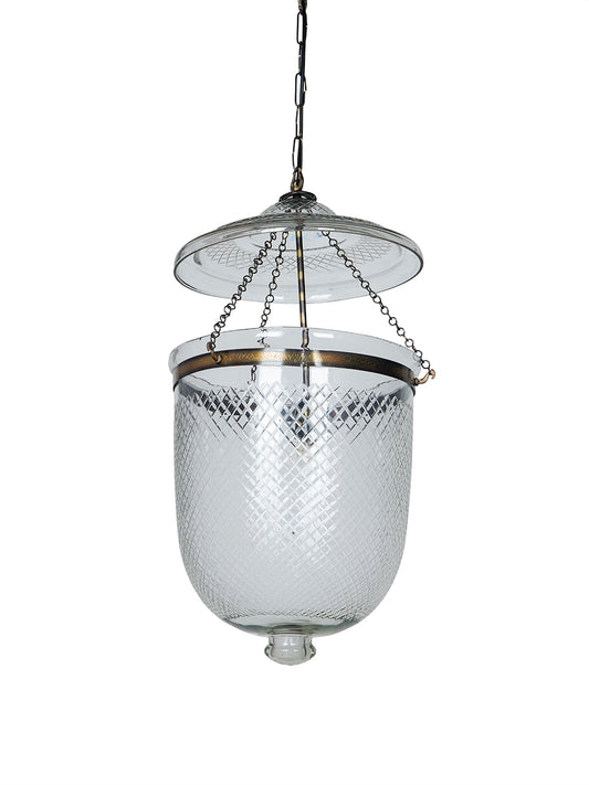 Clear Glass 1-Light Bell Jar Pendant Light – 35.6 cm
