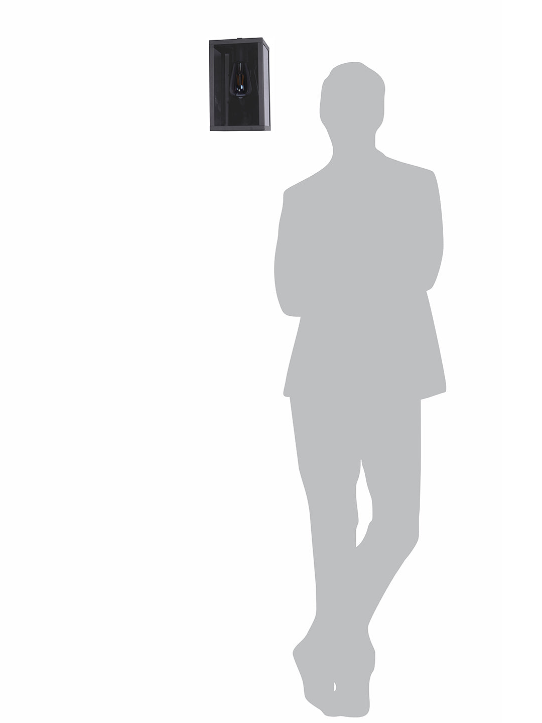 Black Glass Mild Steel 1-Light Wall Sconce – 25.4 cm