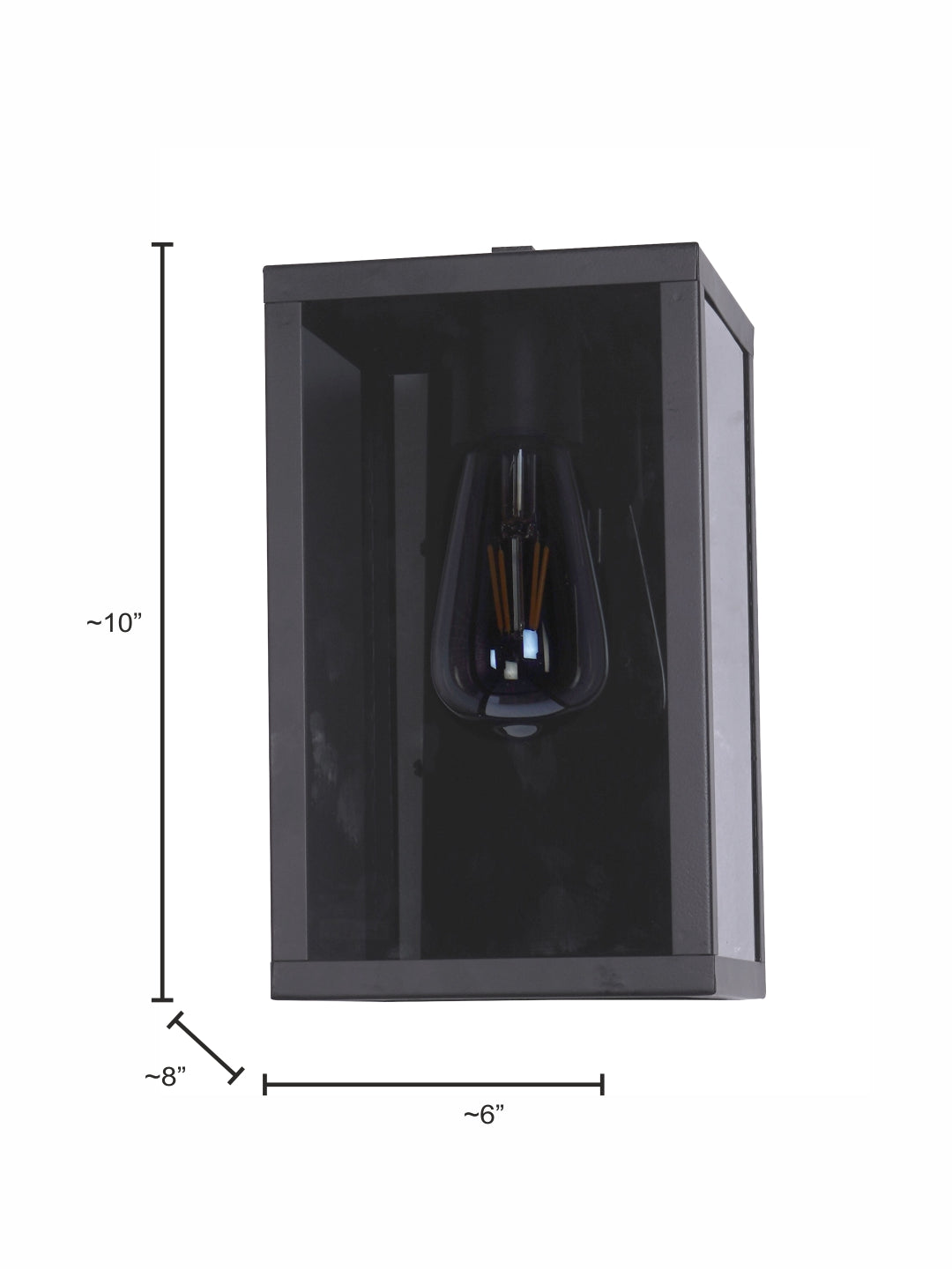 Black Glass Mild Steel 1-Light Wall Sconce – 25.4 cm