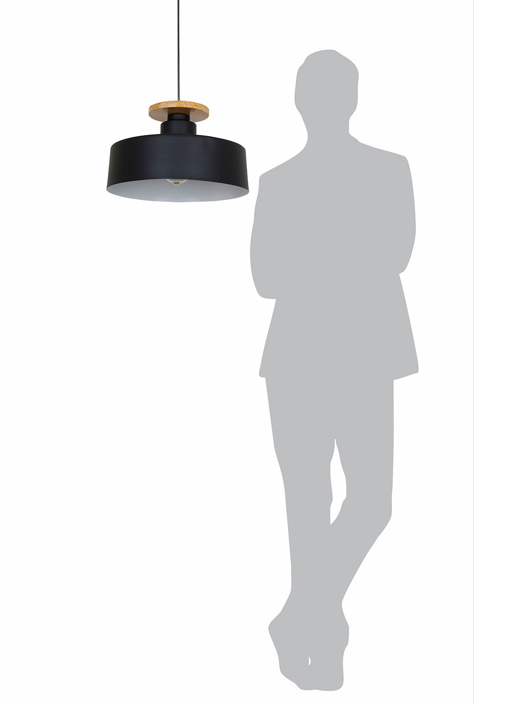Black Mild Steel 1-Light Pendant Light – 33 cm