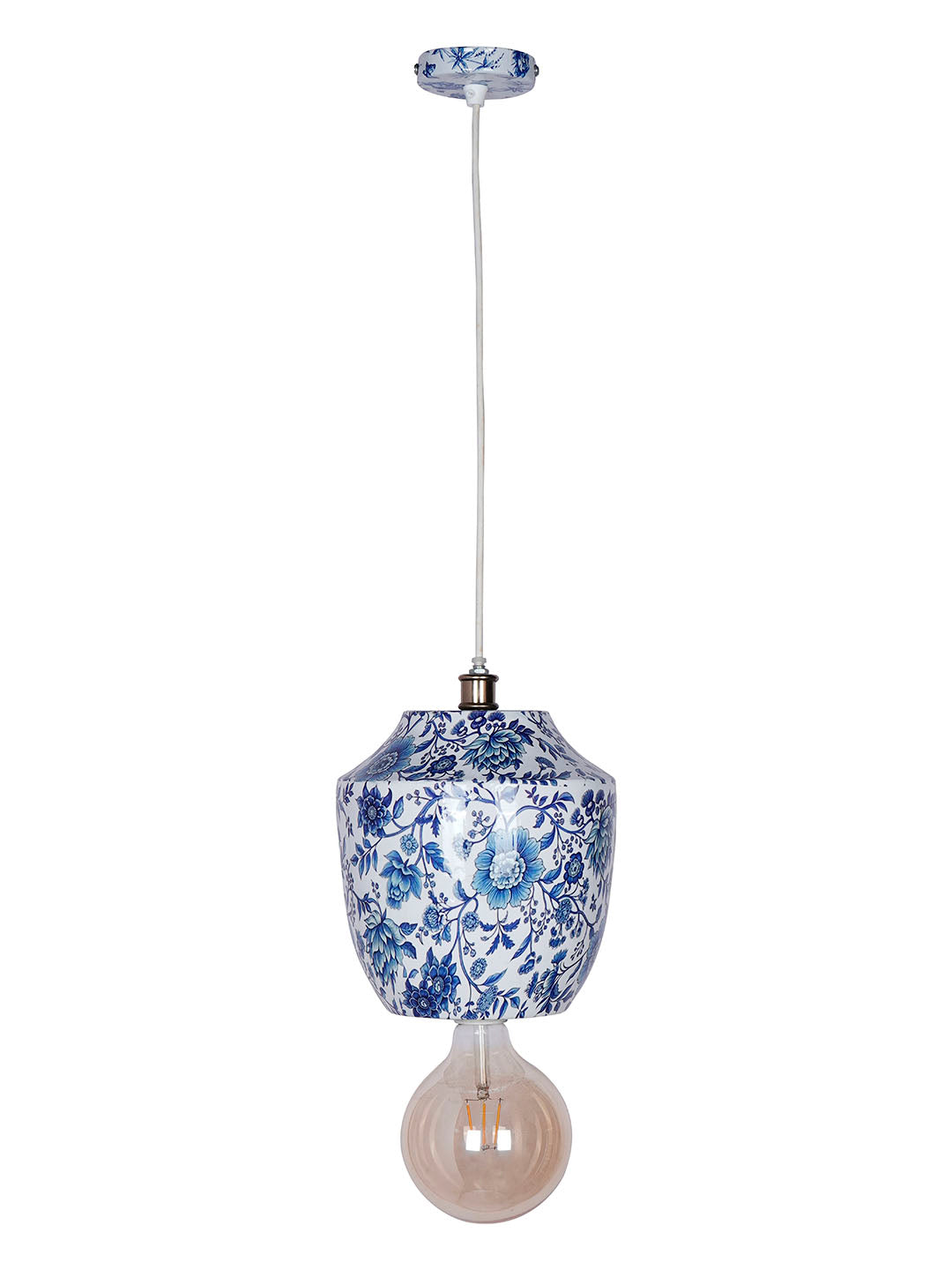 Blue White Mild Steel 1-Light Pendant Light – 22.9 cm