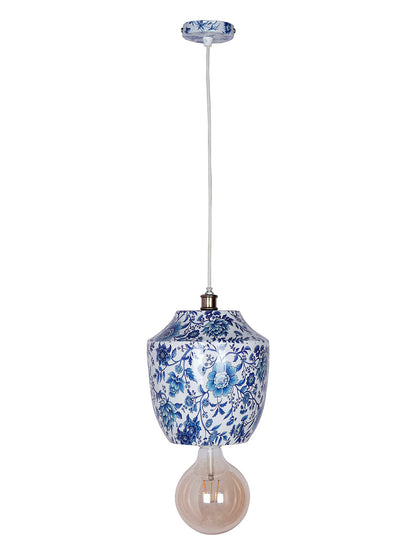 Blue White Mild Steel 1-Light Pendant Light – 22.9 cm