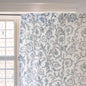 Blue Swirl Sheer Curtain Panel | Victorian Print Cotton Voile | 2 Sizes | 4 Hanging Styles