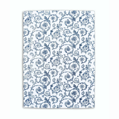 Blue Swirl Victorian Pattern Kitchen Towel – 100% Cotton