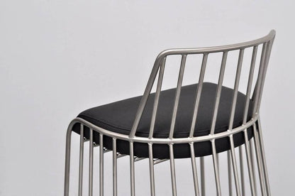 Elegant Bride's Veil Metal Bar Stool with Custom Upholstery Options