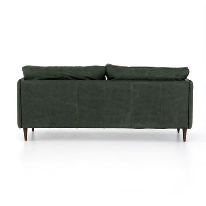 Olive Green Sage Cushion Wooden Sofa with Iron Frame