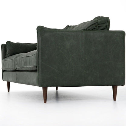 Olive Green Sage Cushion Wooden Sofa with Iron Frame