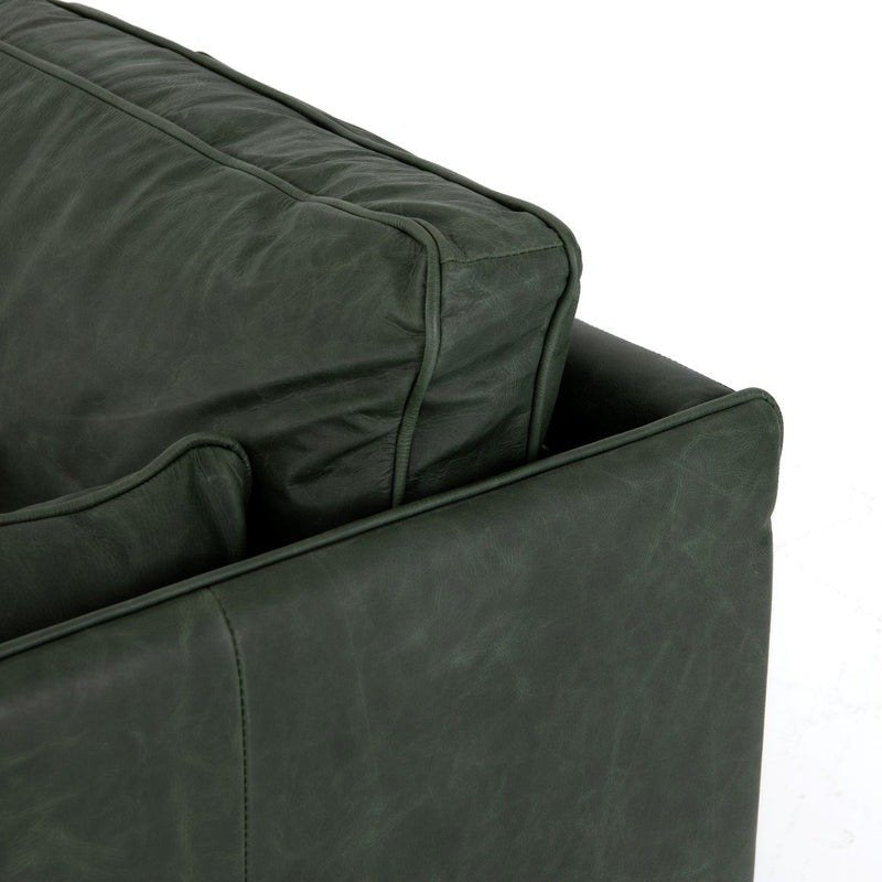 Olive Green Sage Cushion Wooden Sofa with Iron Frame