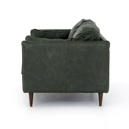 Olive Green Sage Cushion Wooden Sofa with Iron Frame