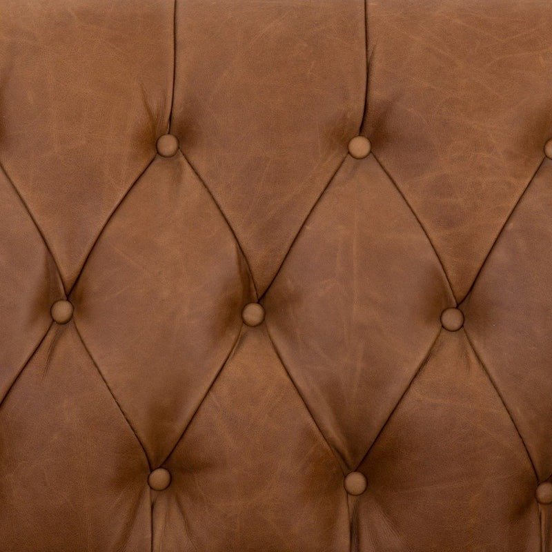 Premium Tufted Cushion Leather Sofa with Solid Wood Frame
