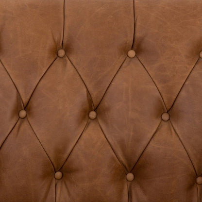 Premium Tufted Cushion Leather Sofa with Solid Wood Frame
