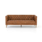 Premium Tufted Cushion Leather Sofa with Solid Wood Frame