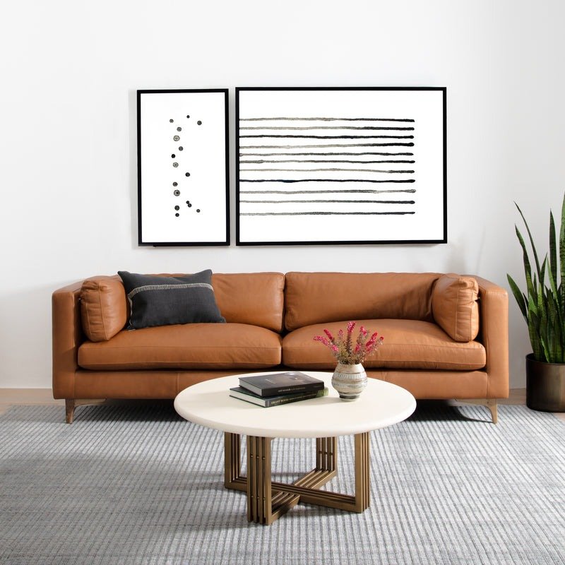 Brooklyn Premium Leather Sofa with Solid Wood & Iron Frame