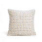 Zulu Checkered Tufted Pillow Cover | Off White & Beige | 18 × 18 inches | Handmade