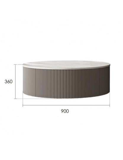 JLO Modern Coffee Table Set of 2: White Marble Top, Steel Legs, Wood Finish