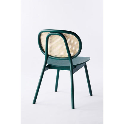 Plum Indigo Blue Seesham Wood Cane Side Chair Indoor Outdoor