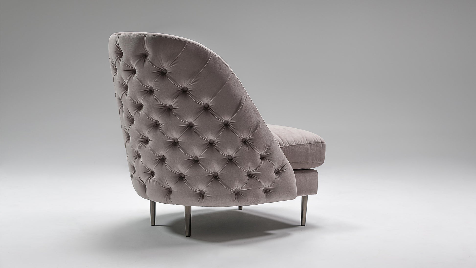 Elegant Belle Fabric Armchair: Cozy High Back, Wooden Frame, Metal Legs
