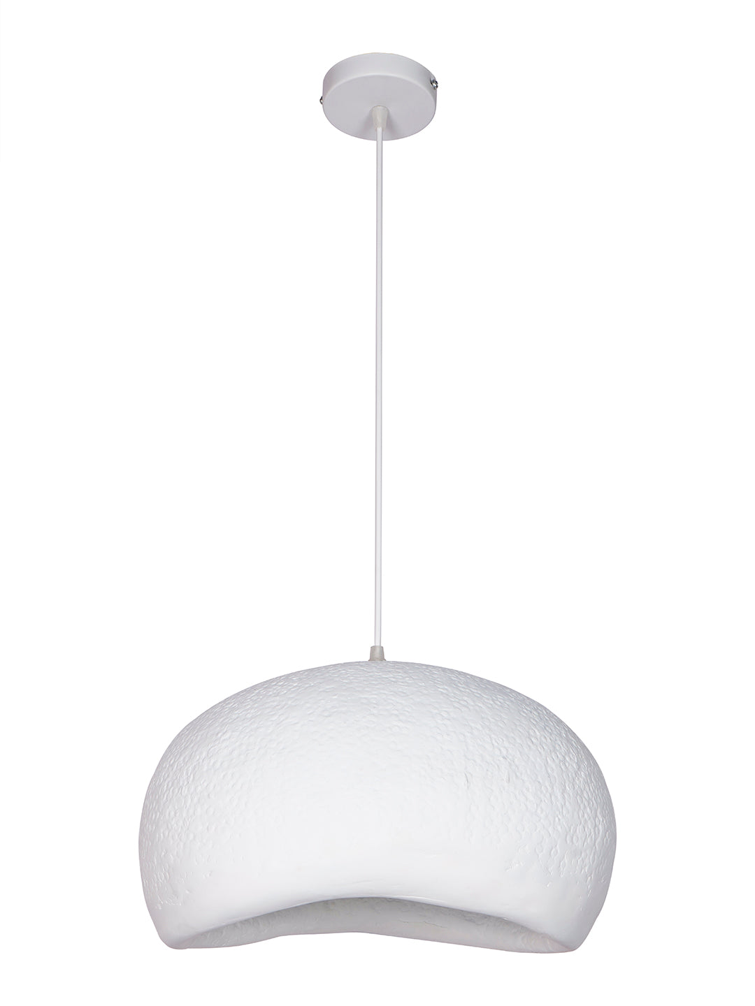 White Fiberglass 1-Light Cloud Pendant Light – 35.6 cm