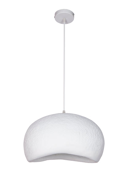 White Fiberglass 1-Light Cloud Pendant Light – 35.6 cm