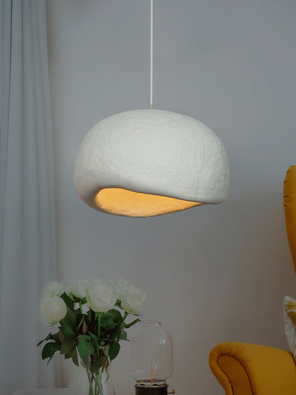 White Fiberglass 1-Light Cloud Pendant Light – 35.6 cm