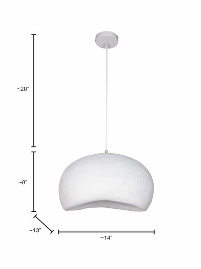 White Fiberglass 1-Light Cloud Pendant Light – 35.6 cm